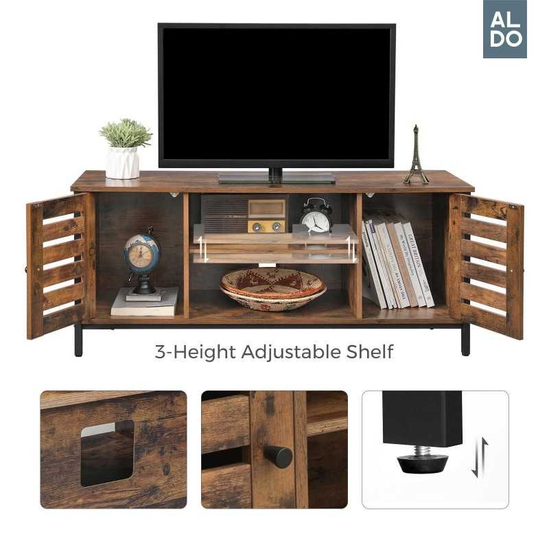 Stand TV, unitate TV consola cu rafturi, dulap cu depozitare, pentru camera de zi, sala de divertisment, LTV43BX