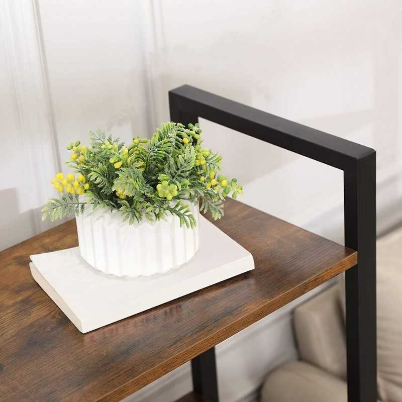 Raft pentru cărți cu 4 niveluri, suport de depozitare cu cadru de oțel, înălțime de 120 cm