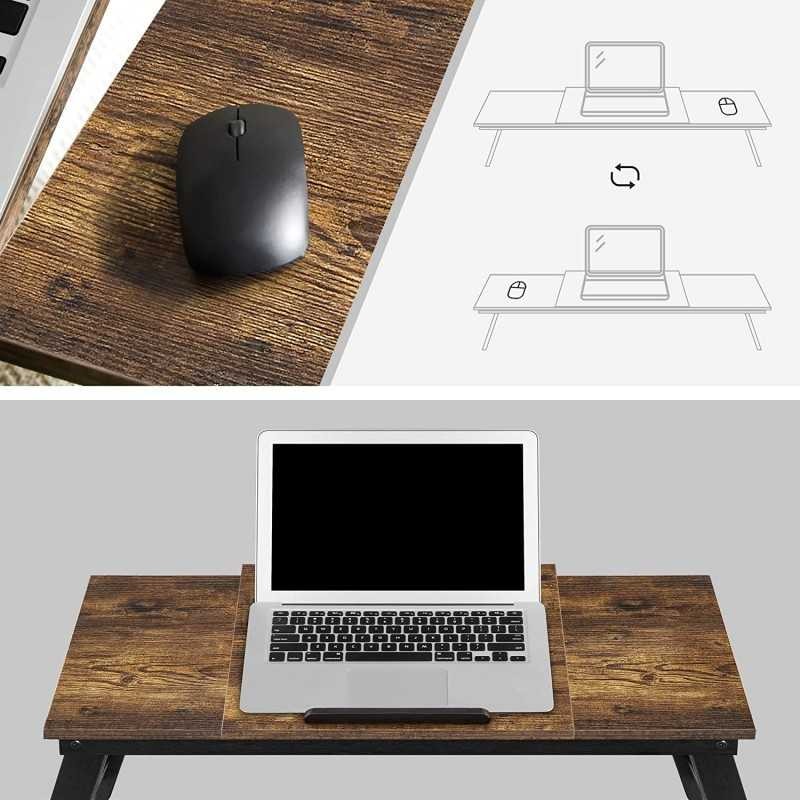 Masa laptop pentru pat sau canapea cu suprafață înclinată reglabilă, tavă de servicii pentru micul dejun