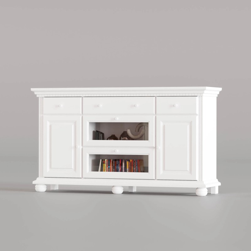 Comoda lemn masiv BUCOV, cu usi vitrina