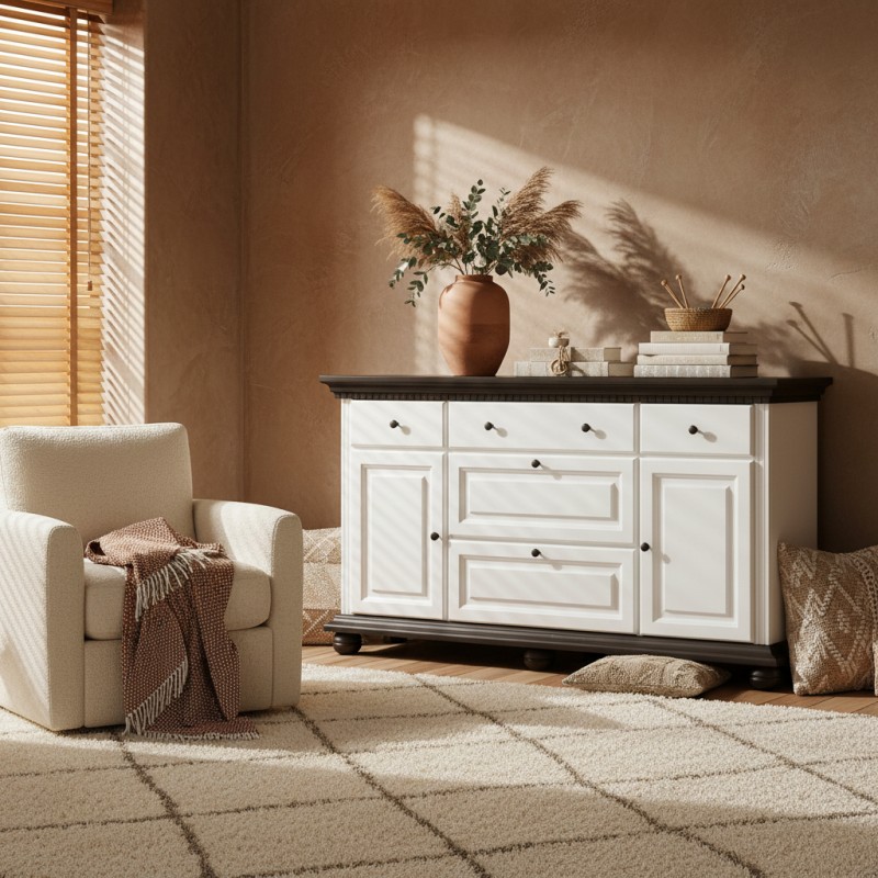 Comoda lemn masiv BUCOV, cu usi pline, 175 cm