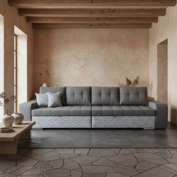 Canapea 4 locuri Mara cu 2 Tabureti