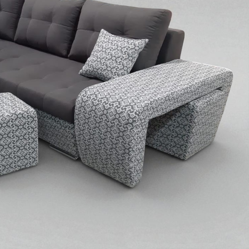 Canapea 4 locuri Mara cu 2 Tabureti