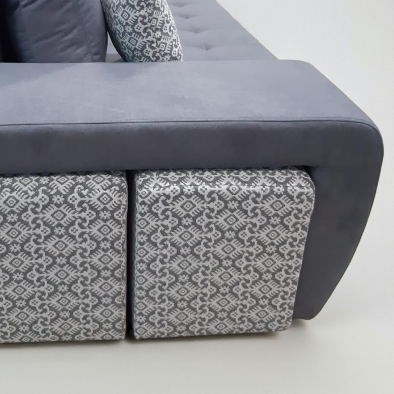 Canapea 4 locuri Mara cu 2 Tabureti