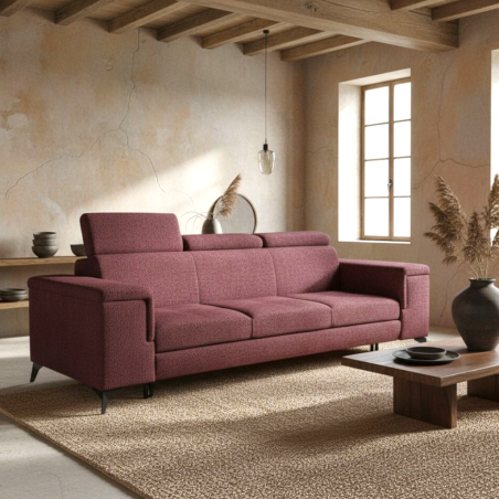 Canapea 3 locuri extensibila HERMES cu design modern si tetiere reglabile