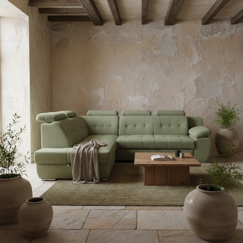 coltar de calitate pentru living si sufragerie, extensibil cu lada, tetiere reglabile, Lord, culori si dimensiuni la comanda