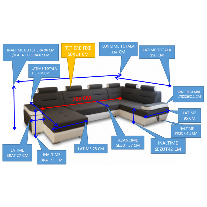 Coltar in forma de U extensibil MELISA