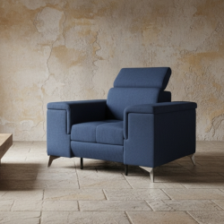 Fotoliu living modern HERMES cu tetiere reglabile si picioare inalte