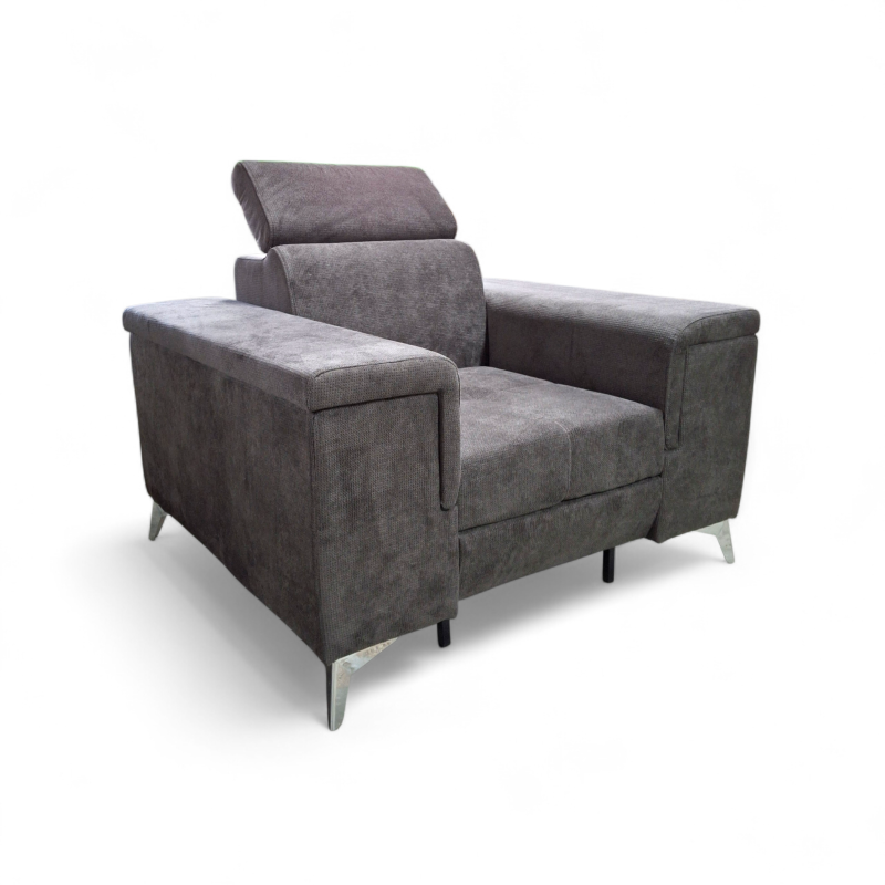 Fotoliu living modern HERMES cu tetiere reglabile si picioare inalte