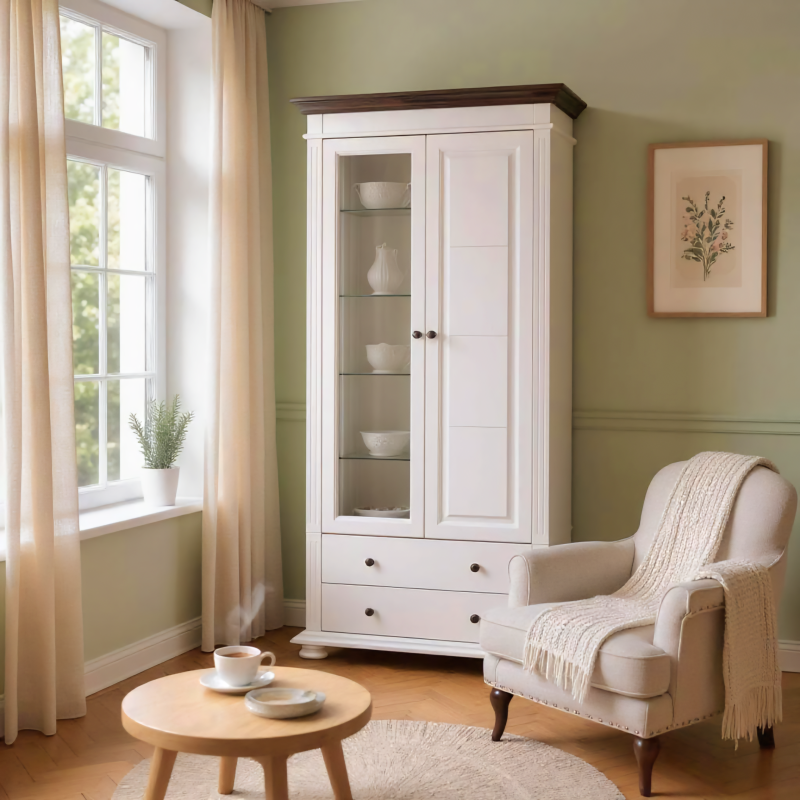 Set Mobilier Living Mara - Alb - Lemn Masiv - Elegant și Spațios