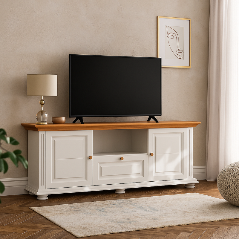 Living lemn masiv MARA 19, vitrine & comodă TV