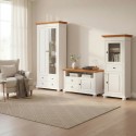 Living Mara 8 Lemn Masiv, 3 piese, finisaj alb