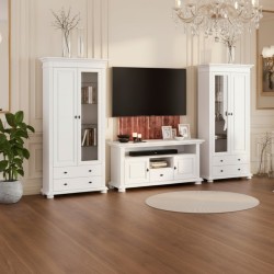 Living lemn masiv MARA 13, vitrine & comodă TV