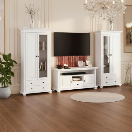 Living lemn masiv MARA 13, vitrine & comodă TV