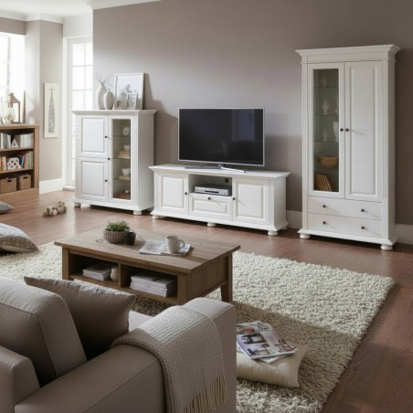 Set Living Mara 2 / Lemn Masiv - Alb