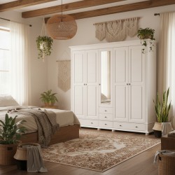 Dulap lemn masiv MARA cu 5 usi si 5 sertare