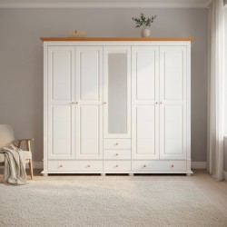 Dulap lemn masiv MARA cu 5 usi si 5 sertare