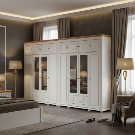 Dulap Lemn Masiv Mara – 8 Usi si 2 Sertare Mobilier Clasic