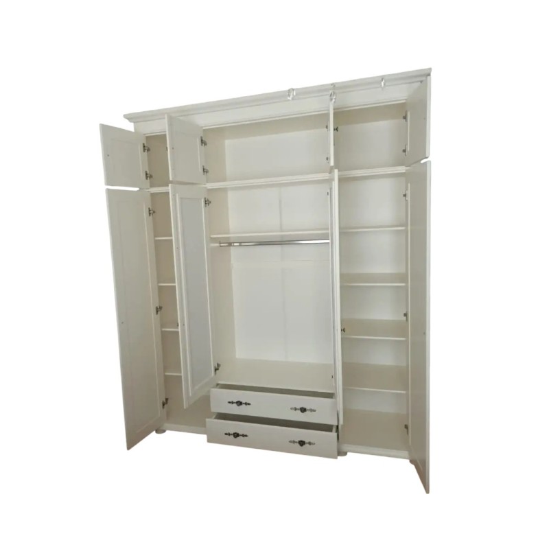 Dulap Lemn Masiv Mara – 8 Usi si 2 Sertare, suprapozabil | Mobilier Clasic