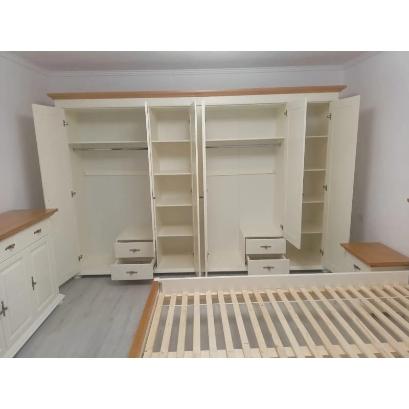 Dulap Lemn Masiv Mara cu 6 Usi si 4 Sertare, Suprapozabil