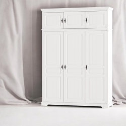 Dulap lemn masiv cu suprapozabil CLEO, ALB