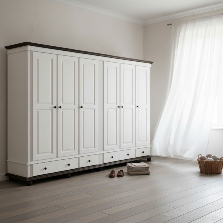 Dulap SEVA 6 usi pline si 4 serare, lemn masiv