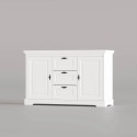 Comoda Cleo lemn masiv 2 usi 3 sertare, alba
