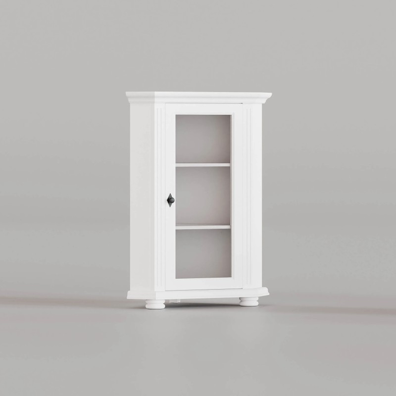 Comoda colt MARA lemn masiv, usa vitrina