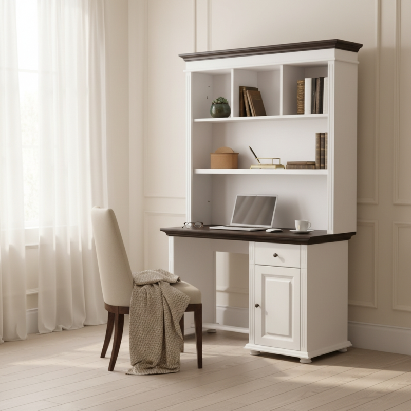 Birou cu Biblioteca Mara Lemn Masiv - 1 Usă 1 Sertar