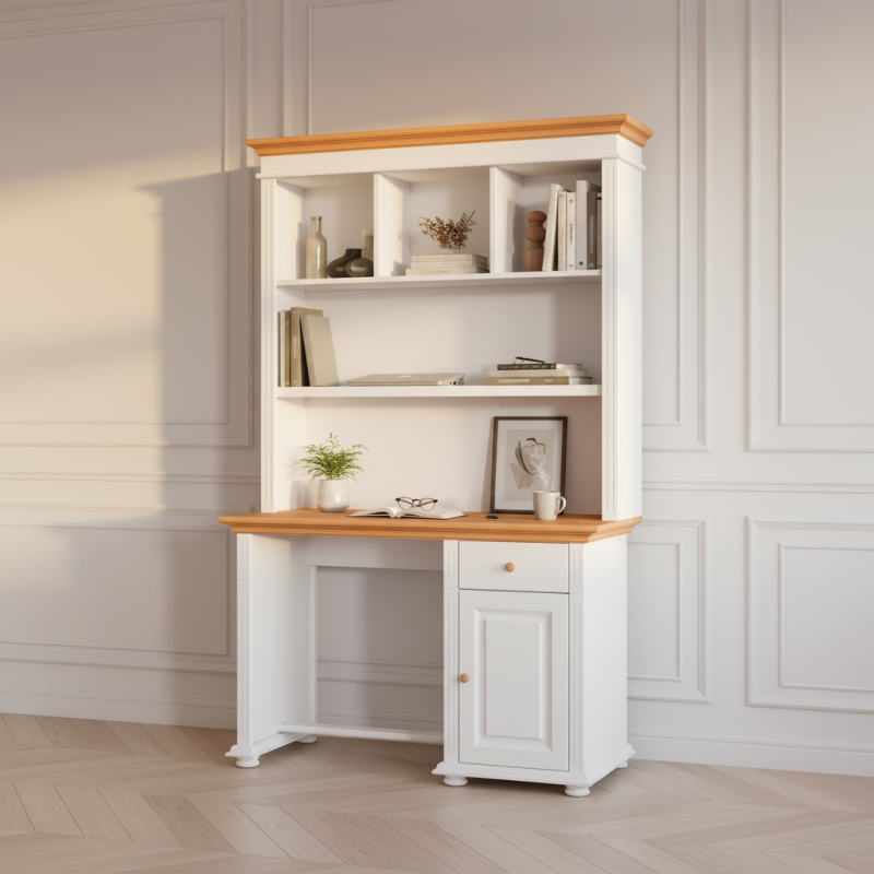 Birou cu Biblioteca Mara Lemn Masiv - 1 Usă 1 Sertar