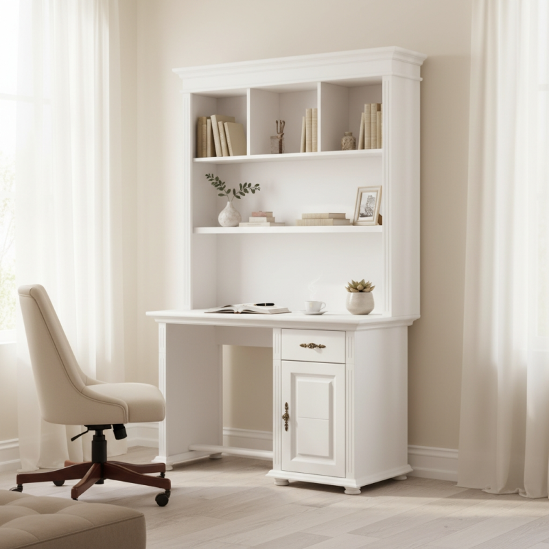 Birou cu Biblioteca Mara Lemn Masiv - 1 Usă 1 Sertar