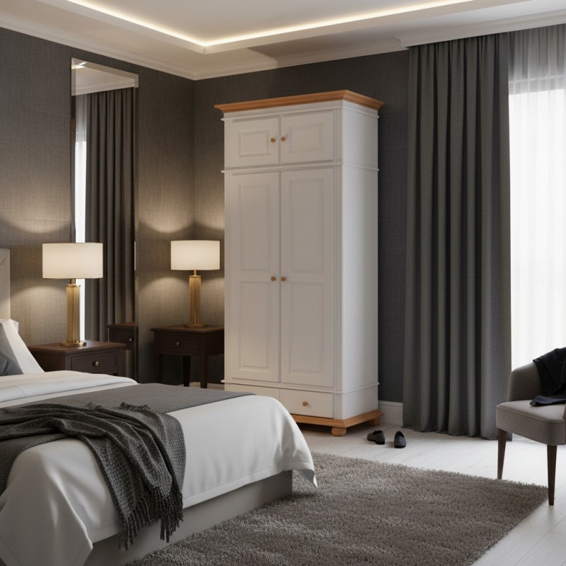 Dulap BUCOV lemn masiv cu 2 usi si 1 sertar, Suprapozabil