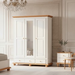 Dulap Bucov lemn masiv, H220 CM, 3 usi 2 sertare