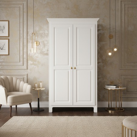 Dulap LEON lemn masiv 2 usi alb