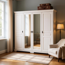 Dormitor lemn masiv CLEO 3 finisaj alb