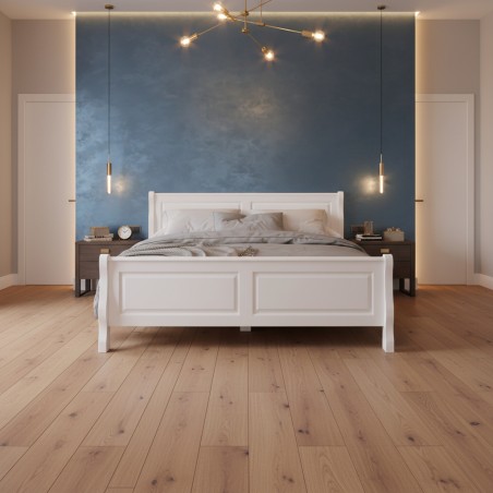 Pat Bucur  lemn masiv, 160X200 cm, alb