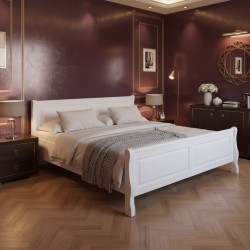 Pat Bucur  lemn masiv, 180X200 cm, alb