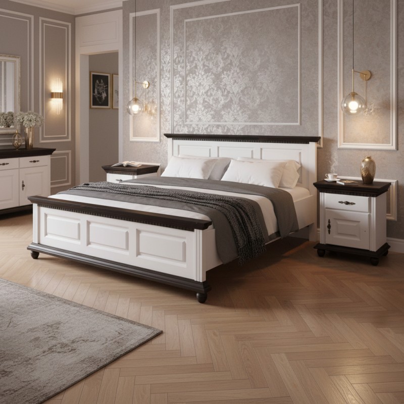 Pat matrimonial Bucov din lemn masiv, 180x200 cm - Sofastil.ro