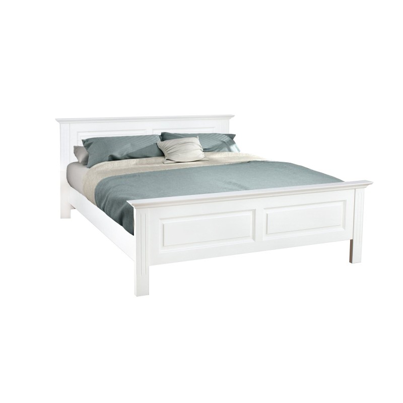 Pat SEVA 140x200 cm capat mic, finisaj Alb, alb cu nuc, alb cu natur