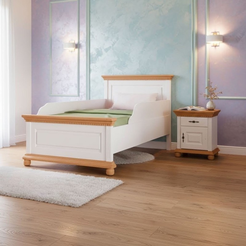 Pat lemn masiv 90X200 BUCOV cu protectie copii