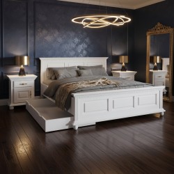 Pat cu lada BUCOV lemn masiv, 140/ 160/ 180x200 cm