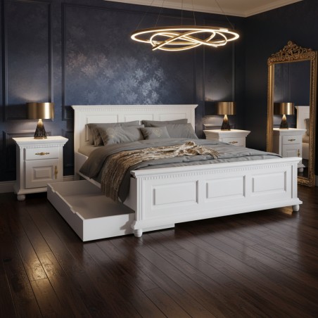 Pat cu lada BUCOV lemn masiv, 140/ 160/ 180x200 cm