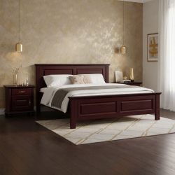 Pat lemn masiv SEVA,  finisaj Bordo Imperial