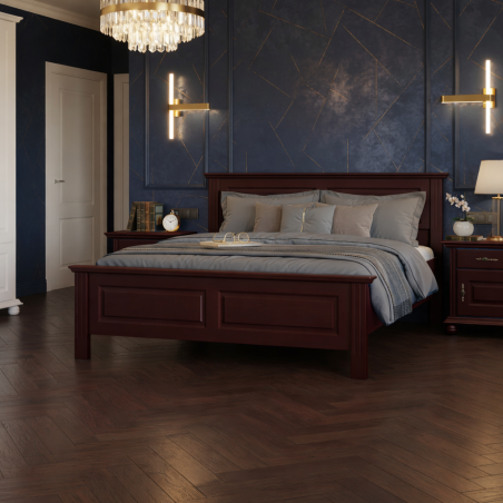 Pat lemn masiv SEVA,  finisaj Bordo Imperial