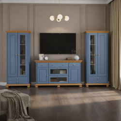 Set Living Mara 4  / Lemn Masiv - Alb