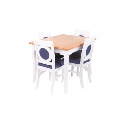 Masă Laura din lemn masiv – blat furniruit, dimensiuni 90–160 cm