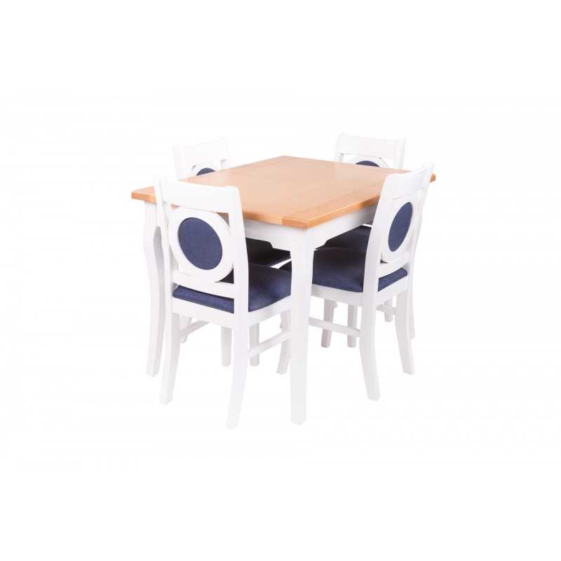 Masă Laura din lemn masiv – blat furniruit, dimensiuni 90–160 cm