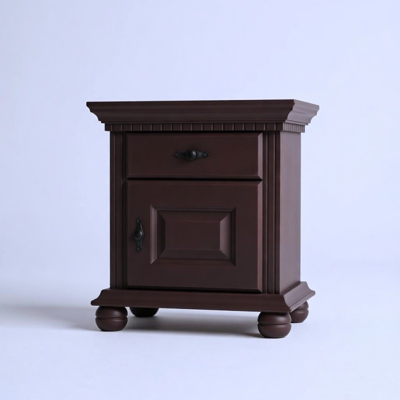 Noptiera Bucov din lemn masiv Bordo Imperial – finisaj RAL 3007