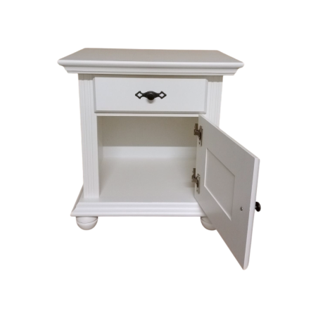 Noptieră verde olive RAL 6003 SEVA – lemn masiv pentru dormitor