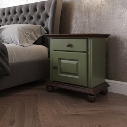 Noptiera lemn masiv SEVA - GREEN OLIVE